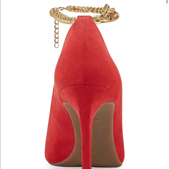 INC Woman’s Red Sadelle Chain Detail Heel - Picture 4 of 4